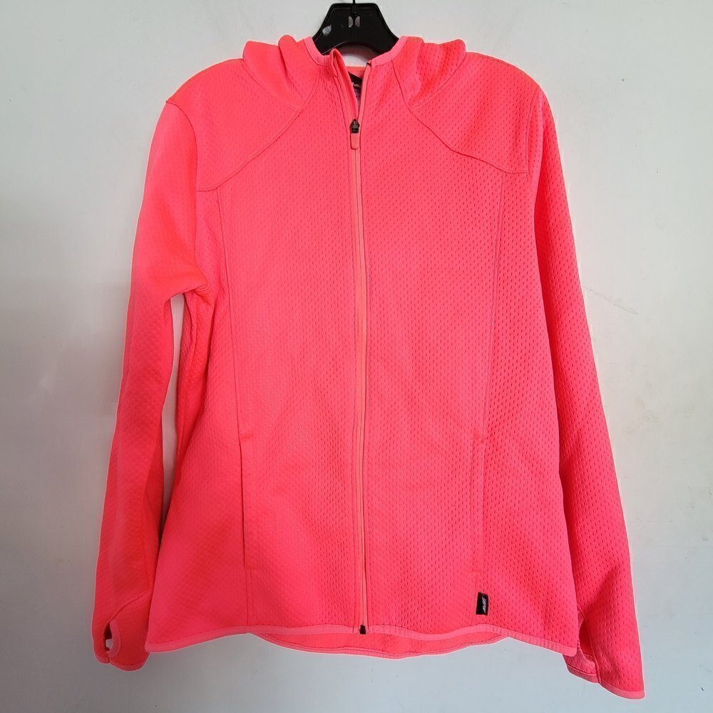 AVIA Neon Coral Long Sleeve Full Zip Workout Jacket Size Medium